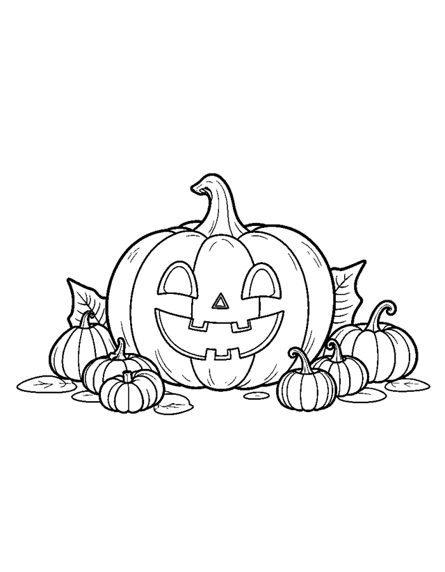 Pumpkin Lantern — simple coloring page for toddlers