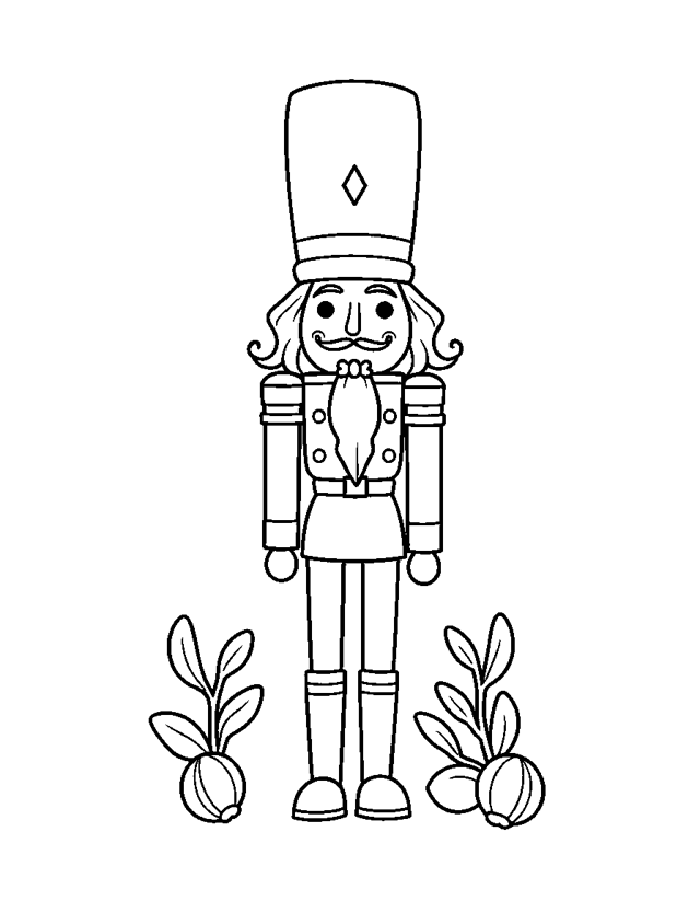 Nutcracker Soldier — simple coloring page for toddlers
