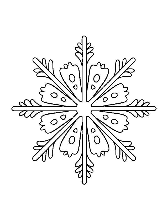 Große Schneeflocke — einfaches Ausmalbild für Kleinkinder