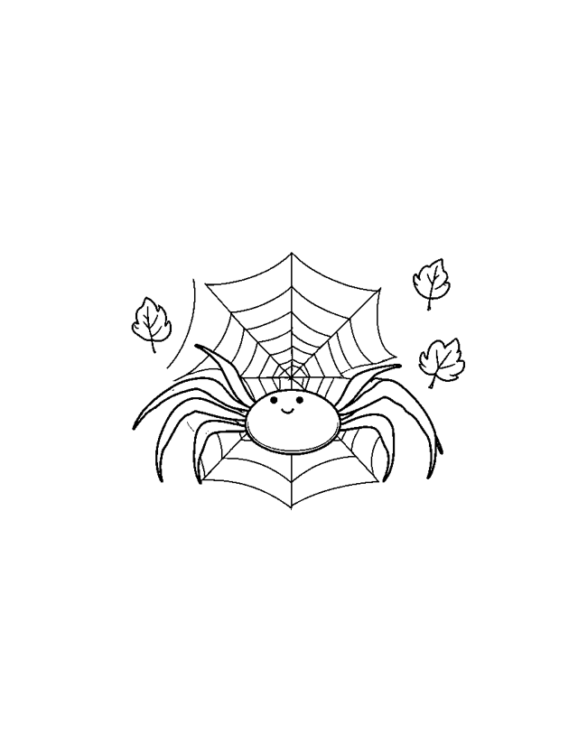 Spider in the Web — simple coloring page for toddlers