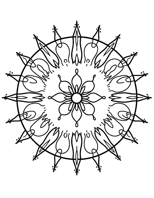 Sternen-Mandala — einfaches Ausmalbild für Kleinkinder